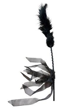 Black Tickle Feather Stick Ribbon Sensual Boudoir Burlesque Dance Cabaret